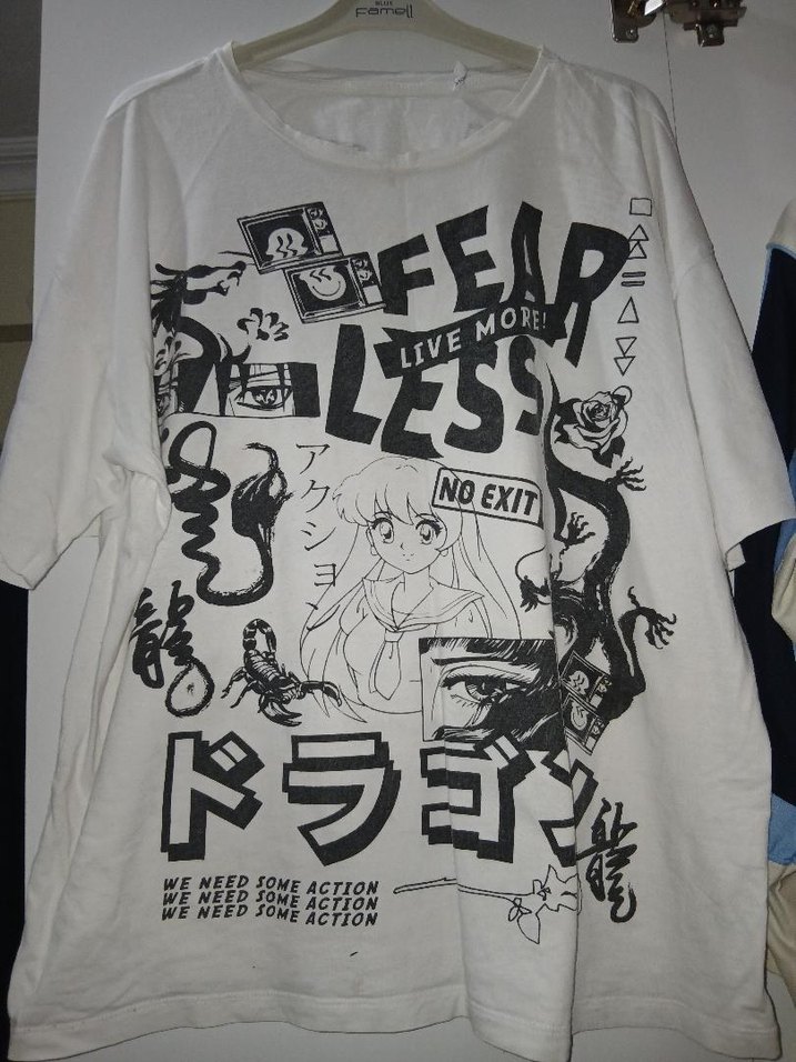 Kız Çocuk Gri Baskılı Straplez Tişört - Görsel 4