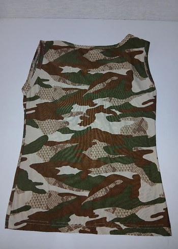 Kadın Kamuflaj Desenli Kolsuz Midi Yelek - Görsel 2