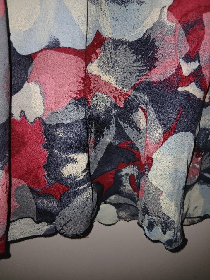 Gri Çok Renkli Uzun Bağlama Desenli Salaş Elbise - Görsel 2