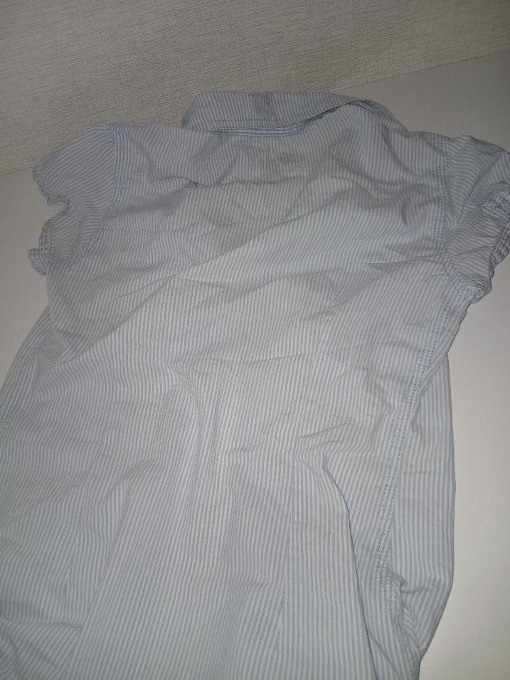 Gri Kısa Kollu Keten Kadın Gömlek - Görsel 3