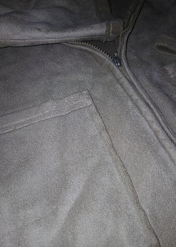 Bej Süet Kadın Ceket Fermuarlı - Görsel 3