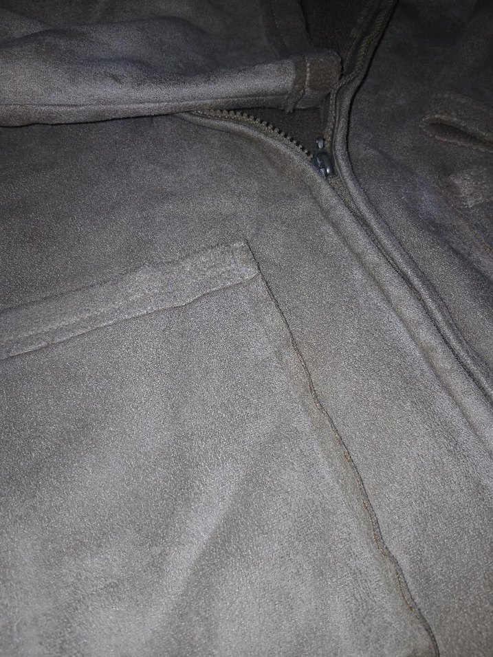 Bej Süet Kadın Ceket Fermuarlı - Görsel 3