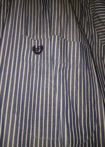 Erkek Gri Çizgili Kısa Kollu Gömlek - Görsel 3