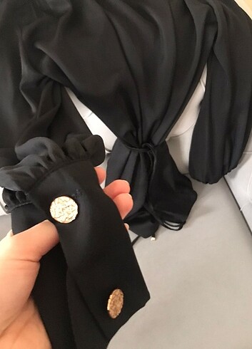 xl Beden Siyah saten şık tunik
