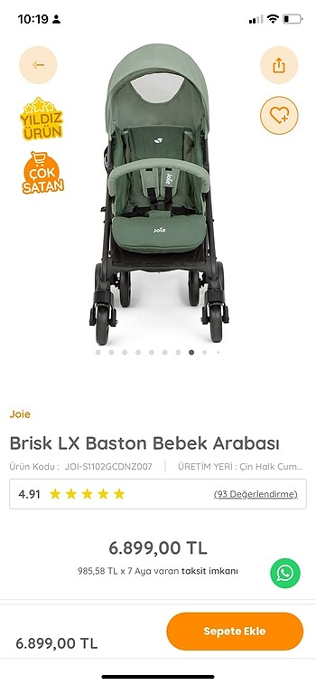 Joie Joie baston Bebek arabasi
