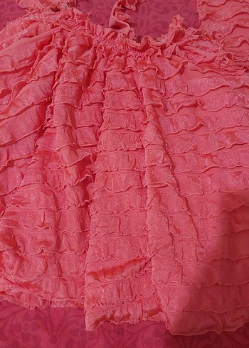 Pembe Fırfırlı Bohem pla kıyafeti - Görsel 2