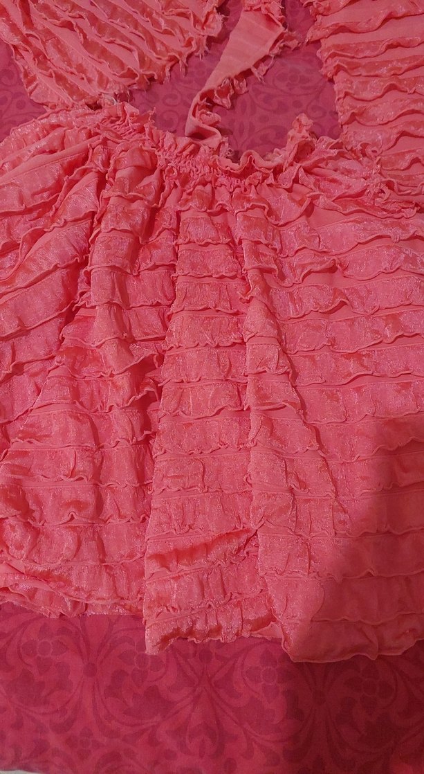 Pembe Fırfırlı Bohem pla kıyafeti - Görsel 2