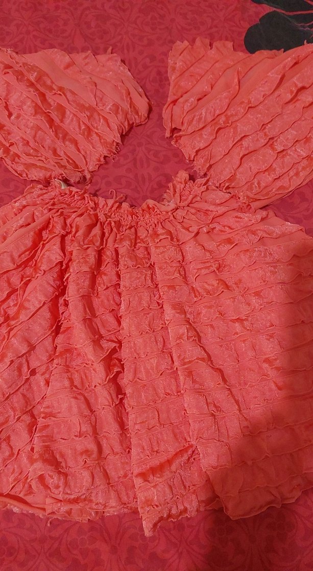 Pembe Fırfırlı Bohem pla kıyafeti - Görsel 4