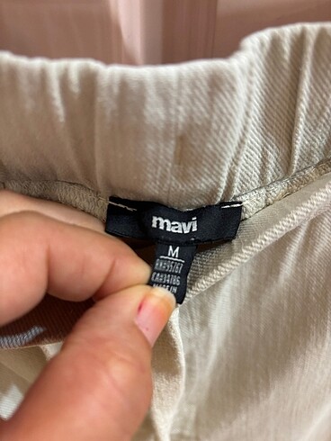 m Beden ten rengi Renk MAVİ JEANS BELDEN BAĞCIKLI BOL PANTOLON