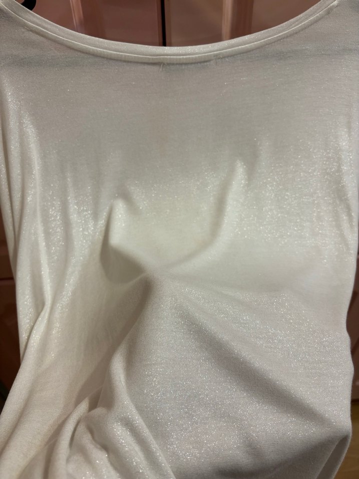 Beyaz Kadın Kısa Kollu Salaş Tişört - Görsel 3