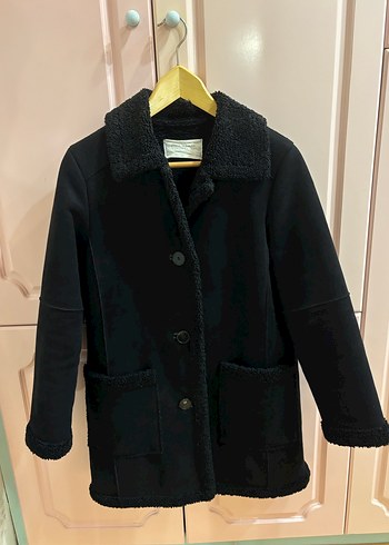 Düğmeli Siyah Midi Kadın Kaban Zara - Görsel 7