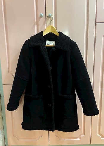 Düğmeli Siyah Midi Kadın Kaban Zara - Görsel 8