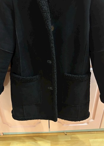 Düğmeli Siyah Midi Kadın Kaban Zara - Görsel 6