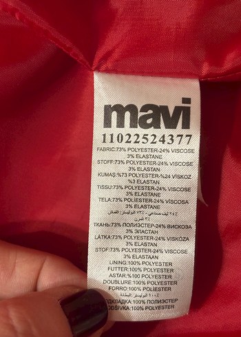 Kırmızı Kuşaklı Kadın Kaban Mavi Jeans - Görsel 9