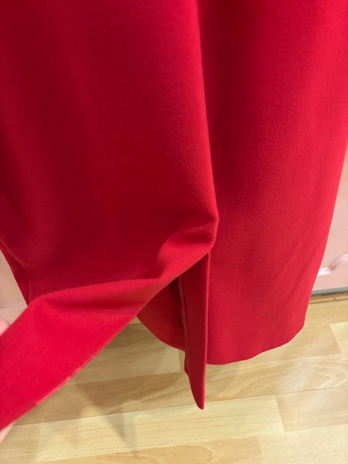 Kırmızı Kuşaklı Kadın Kaban Mavi Jeans - Görsel 4