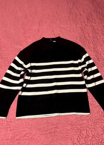 Çizgili Siyah  Kadın Kazak H&M - Görsel 5