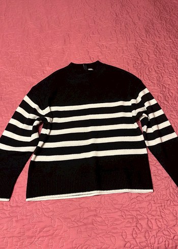 Çizgili Siyah  Kadın Kazak H&M - Görsel 2