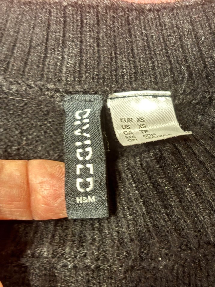 Çizgili Siyah  Kadın Kazak H&M - Görsel 4