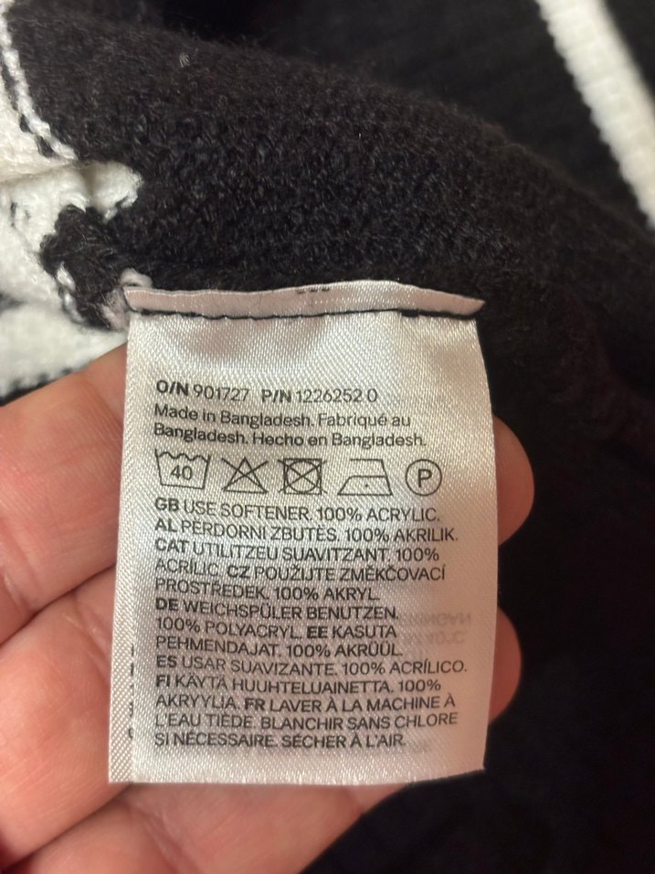 Çizgili Siyah  Kadın Kazak H&M - Görsel 3