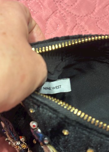 Nakışlı Siyah Kadın Portföy Çanta - Görsel 5