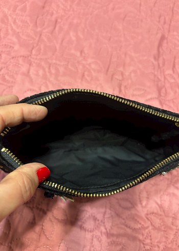 Nakışlı Siyah Kadın Portföy Çanta - Görsel 7