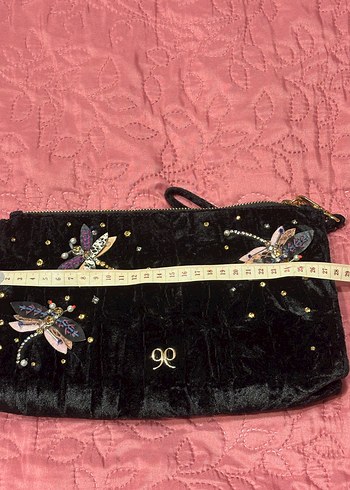 Nakışlı Siyah Kadın Portföy Çanta - Görsel 9