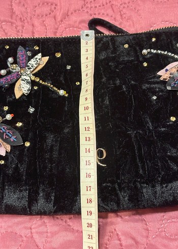 Nakışlı Siyah Kadın Portföy Çanta - Görsel 10