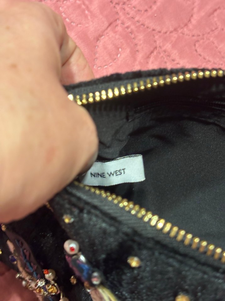 Nakışlı Siyah Kadın Portföy Çanta - Görsel 5