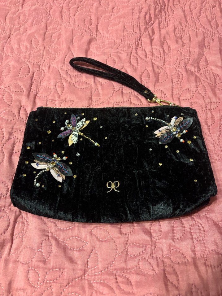 Nakışlı Siyah Kadın Portföy Çanta - Görsel 4
