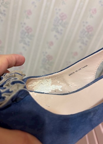 DESA Mavi Süet Kadın TopukluAyakkabı - Görsel 10