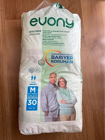 Evony Yetişkin Emici Külot 30 lu