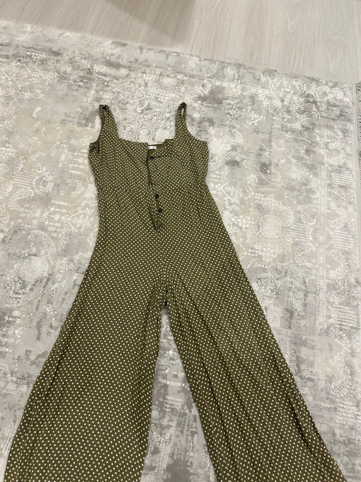 Mango Düğmeli Puanlı kalın askılı tulum - Görsel 5