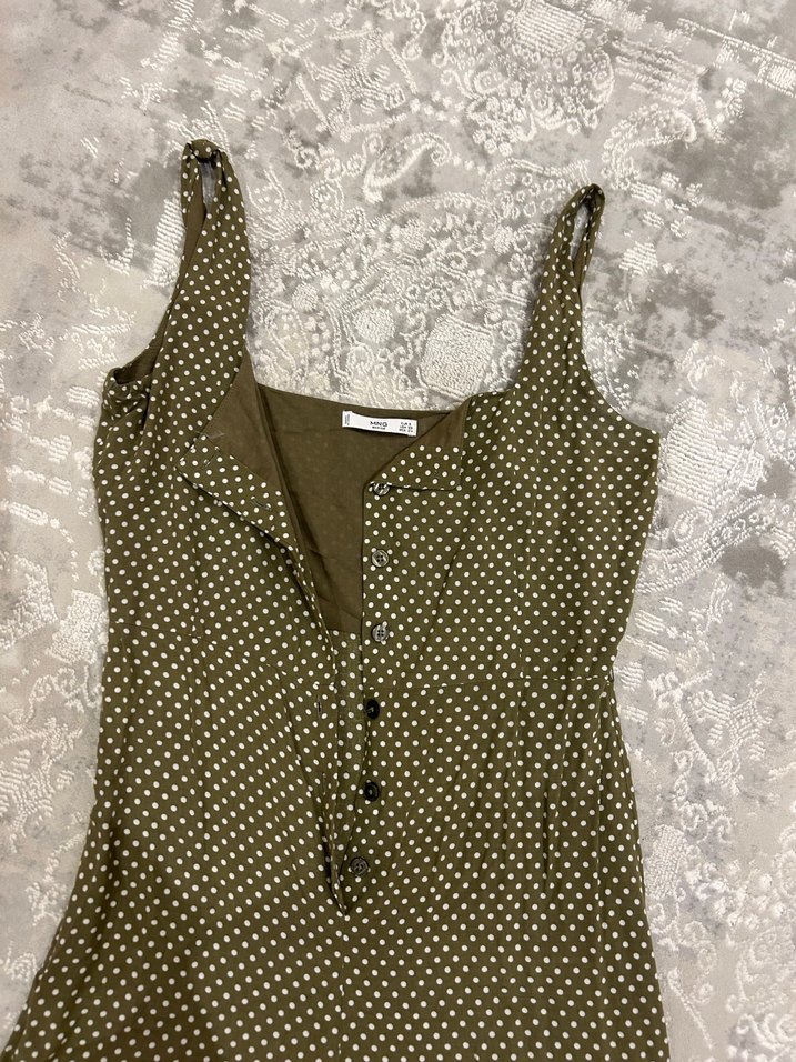 Mango Düğmeli Puanlı kalın askılı tulum - Görsel 2