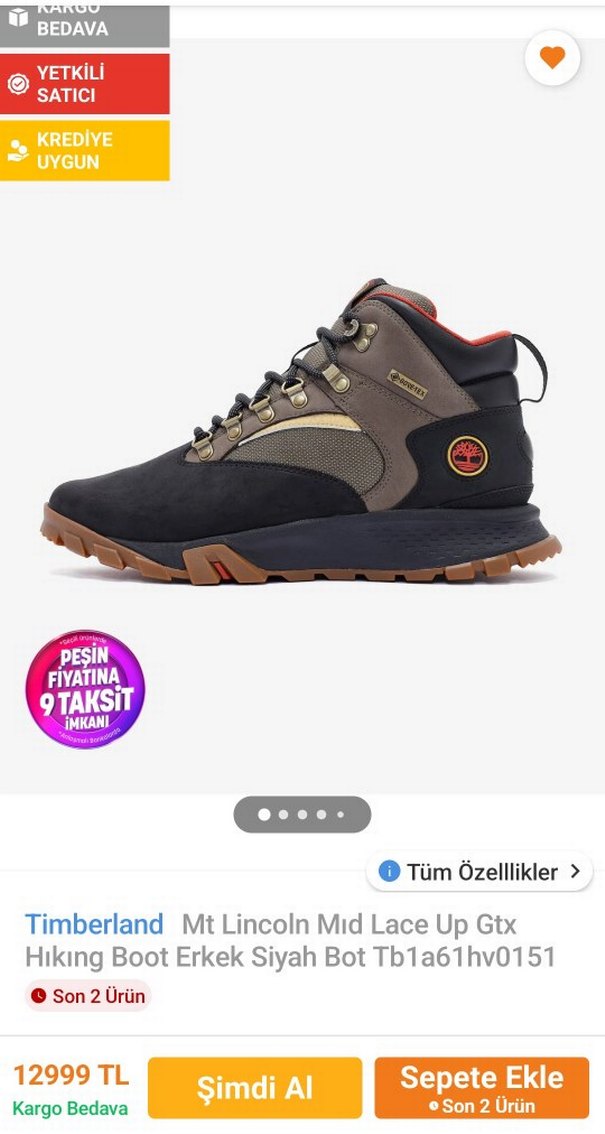 Timberland erkek bot sifir kutu faturali - Görsel 4