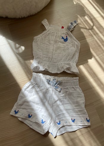 BG Store Beyaz Baskılı Kız Çocuk Atlet Takımı