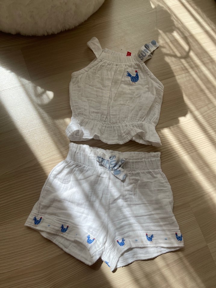 Beyaz Baskılı Kız Çocuk Atlet Takımı - Görsel 2