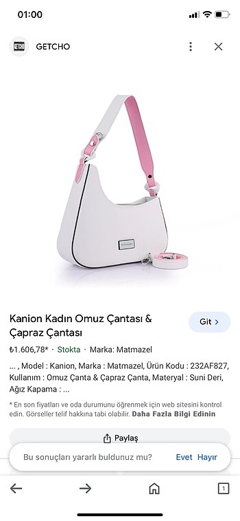 Matmazel çanta