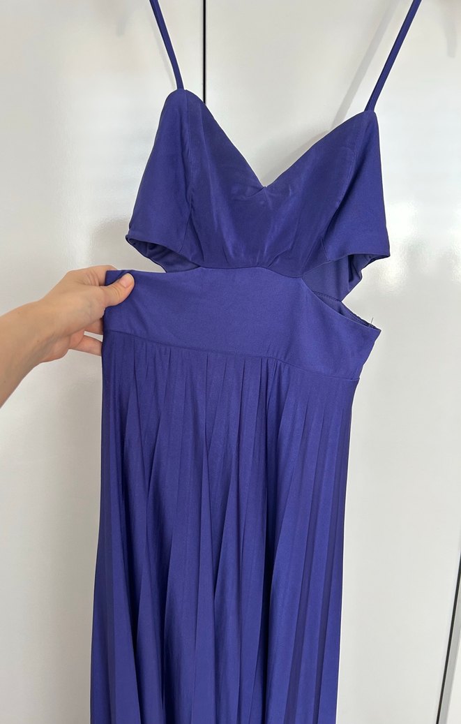 Mor maxi boy abiye elbise - Görsel 3