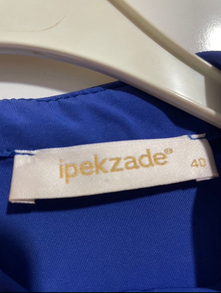 Kemerli Mavi Kadın Uzun Elbise - Görsel 3