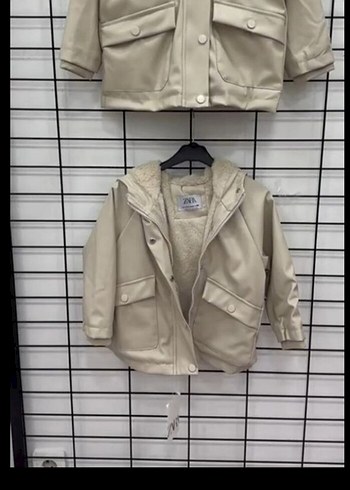 Bej Kürklü Kız Çocuk Mont - Görsel 2