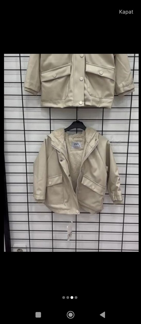 Bej Kürklü Kız Çocuk Mont - Görsel 2