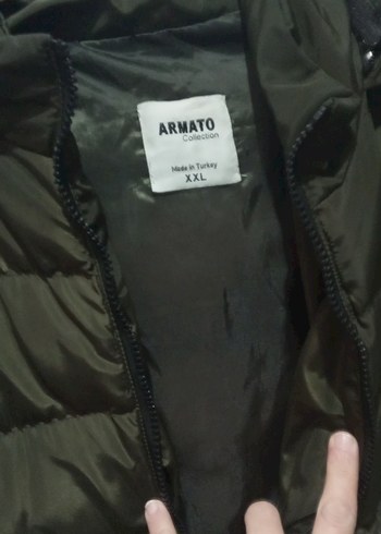 Fermuarlı Koyu Yeşil Kadın Kışlık Mont - Görsel 4