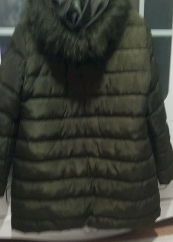 Fermuarlı Koyu Yeşil Kadın Kışlık Mont - Görsel 3