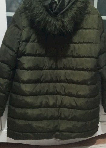 Fermuarlı Koyu Yeşil Kadın Kışlık Mont - Görsel 2