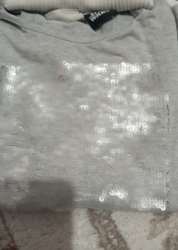 Kız Çocuk Gri Uzun Kollu Baskılı Tişört - Görsel 7