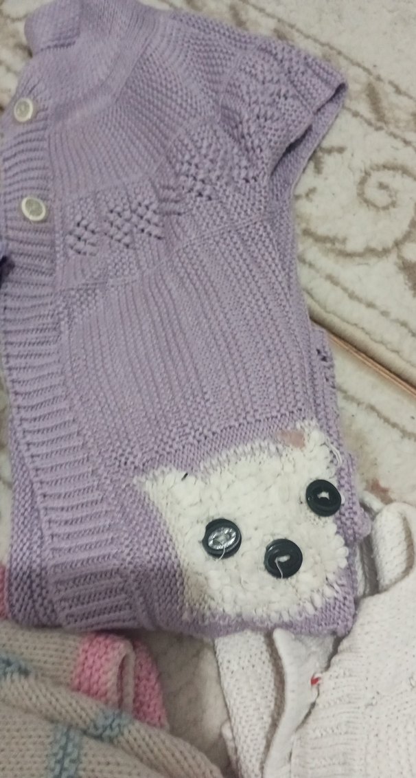 Kız Çocuk Örgü Hırkalar, Uzun Kollu, Pastel Renkler - Görsel 5