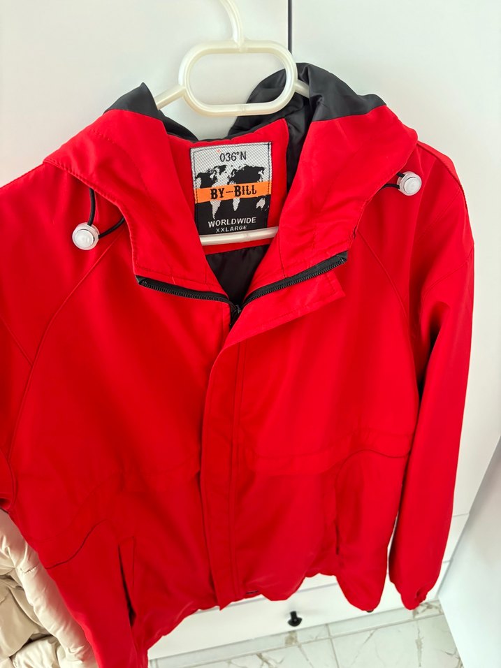 Kırmızı Fermuarlı Kadın Midi Ceket - Görsel 2