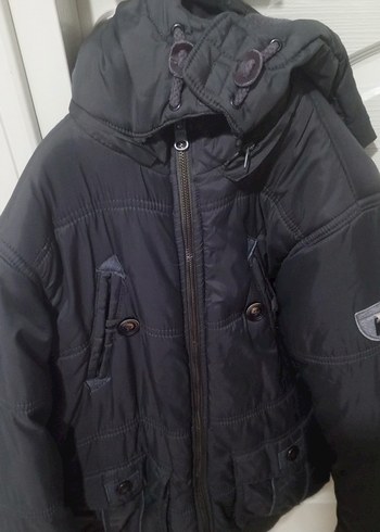 Düğmeli Siyah Erkek Çocuk Kaban - Görsel 2