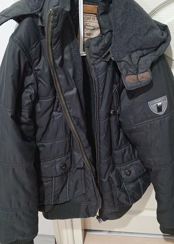 Düğmeli Siyah Erkek Çocuk Kaban - Görsel 8