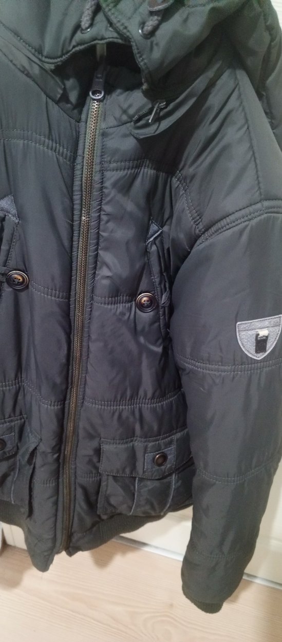 Düğmeli Siyah Erkek Çocuk Kaban - Görsel 3